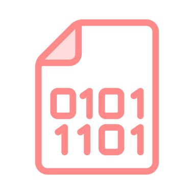 kodlama dosyası ince renk çizgisi vektör simgesi