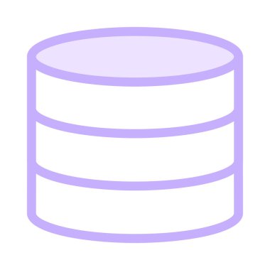 veritabanı ince renk çizgisi vektör simgesi