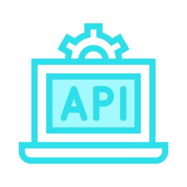 api dizüstü bilgisayar ayar ince renk çizgisi vektör simgesi