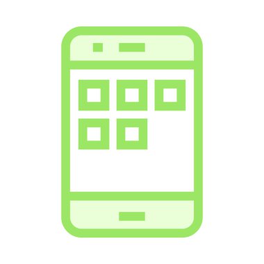 mobil uygulamalar ince renk çizgisi vektör simgesi