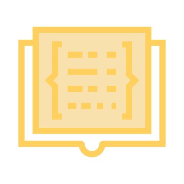 kodlama kitabı ince renk çizgisi vektör simgesi