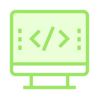 kodlama ekranı ince renk çizgisi vektör simgesi