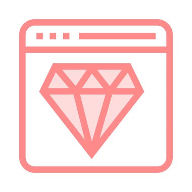 elmas tarayıcı ince renk çizgisi vektör simgesi