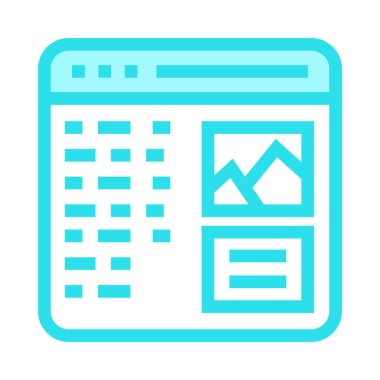 pencere sayfası ince renk çizgisi vektör simgesi