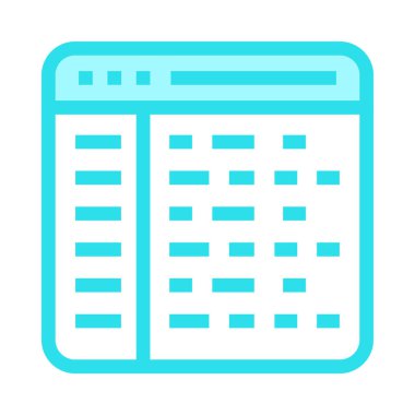 web sayfası ince renk çizgisi vektör simgesi