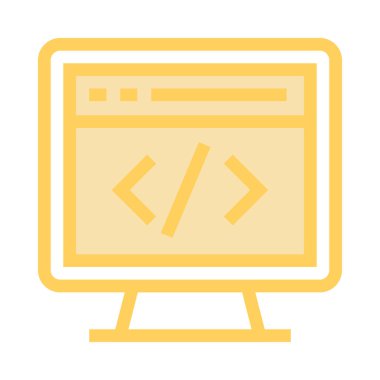 kodlama tarayıcı ince renk çizgisi vektör simgesi