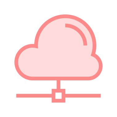 bulut paylaşımı ince renk çizgisi vektör simgesi