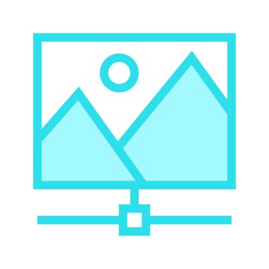 fotoğraf paylaşımı ince renk çizgisi vektör simgesi