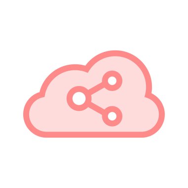 bulut payı ince renk çizgisi vektör simgesi