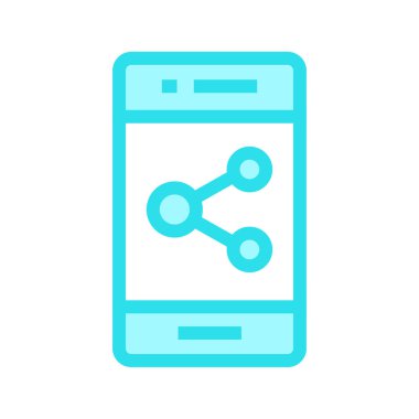 mobil paylaşım ince renk çizgisi vektör simgesi