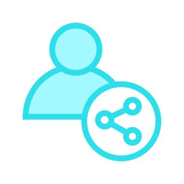 kullanıcı payı ince renk çizgisi vektör simgesi