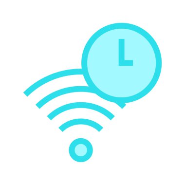 zaman ince renk çizgisi vektör simgesi