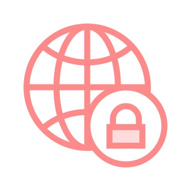 dünya ince renk çizgisi vektör simgesi