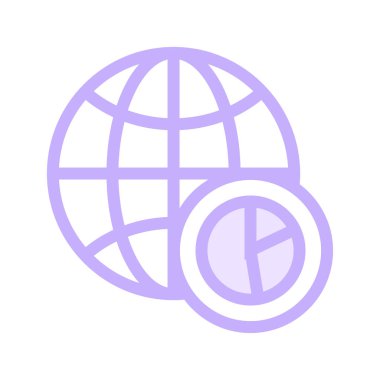 pasta grafik küre ince renk çizgisi vektör simgesi