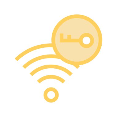 wifi tuşu ince renk çizgisi vektör simgesi