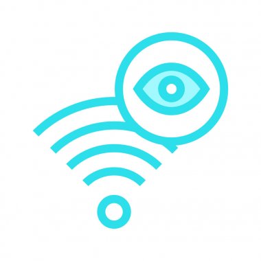 göz wifi ince renk çizgisi vektör simgesi