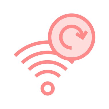 wifi ince renk çizgisi vektör simgesini yeniden yükleyin