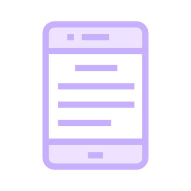 mobil metin ince renk çizgisi vektör simgesi