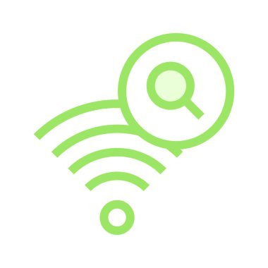 arama wifi ince renk çizgisi vektör simgesi