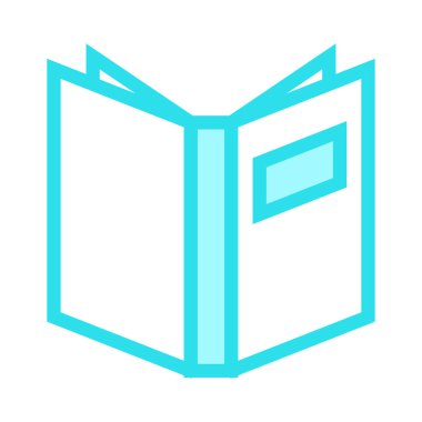 açık kitap ince renk çizgisi vektör simgesi