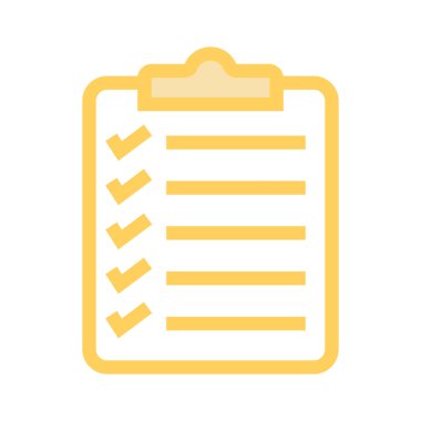 kontrol listesi ince renk çizgisi vektör simgesi