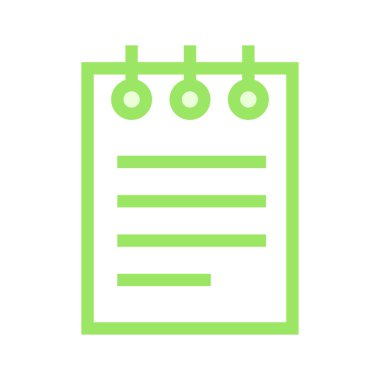 not defteri ince renk çizgisi vektör simgesi