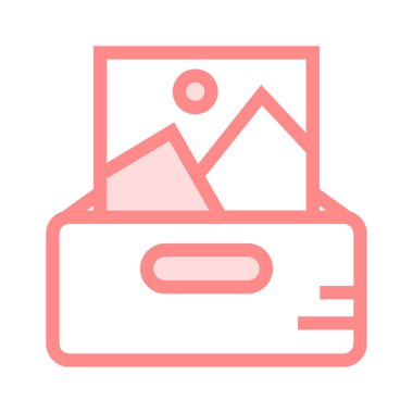 fotoğraf dolabı ince renk çizgisi vektör simgesi