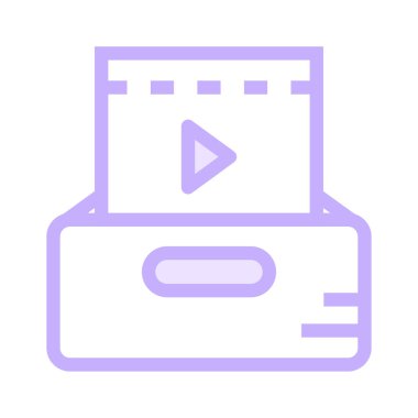 video oynatıcı dolabı ince renk çizgisi vektör simgesi