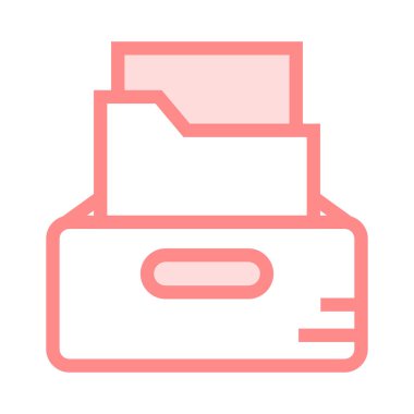 klasör dolabı ince renk çizgisi vektör simgesi