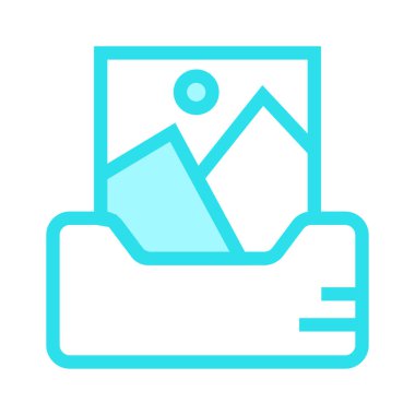 fotoğraf dolabı ince renk çizgisi vektör simgesi