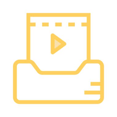 video oynatıcı dolabı ince renk çizgisi vektör simgesi