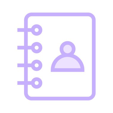 kişi defteri ince renk çizgisi vektör simgesi