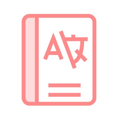 dil kitabı ince renk çizgisi vektör simgesi