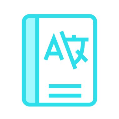 eğitim kitabı ince renk çizgisi vektör simgesi