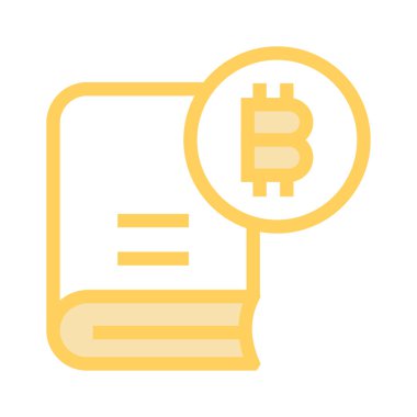 para birimi kitap ince renk çizgisi vektör simgesi