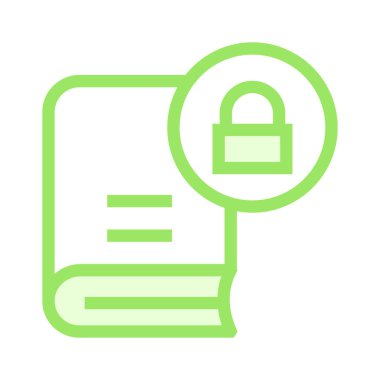 kilit kitap ince renk çizgisi vektör simgesi