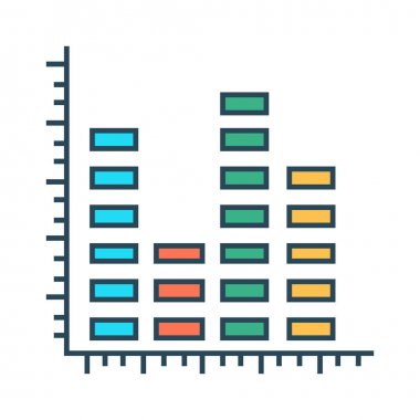 istatistik glyph renk vektör simgesi