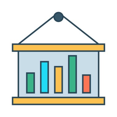 sunum glyph renk vektör simgesi