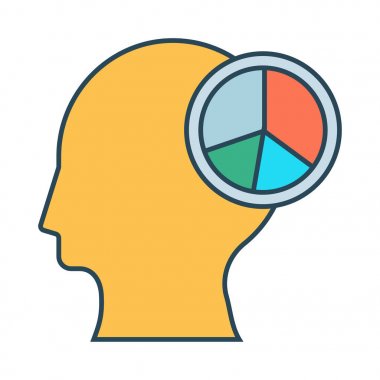 kullanıcı düşünme grafiği glyph renk vektör simgesi