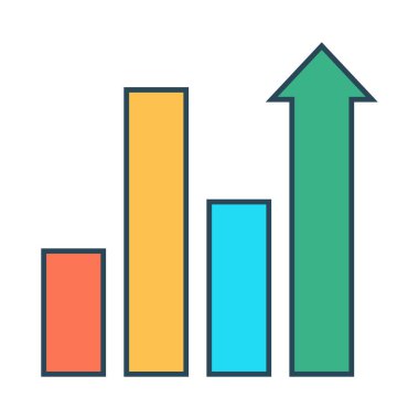 büyüme glif simge renk vektör