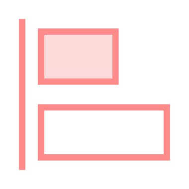 sağ hizalama ince renk çizgisi vektör simgesi