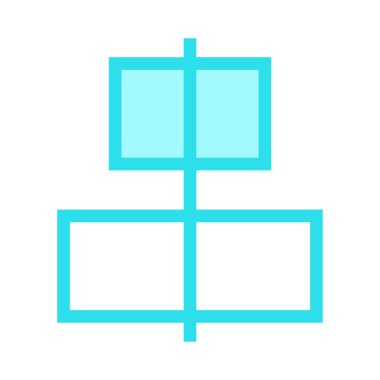 orta hizalama ince renk çizgisi vektör simgesi