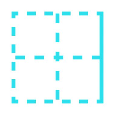 sağ kenarlık ince renk çizgisi vektör simgesi