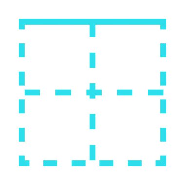 üst kenarlık ince renk çizgisi vektör simgesi