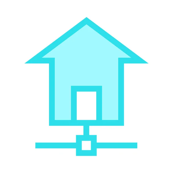 Home Sharing Dünne Farbe Linie Vektor Symbol — Stockvektor