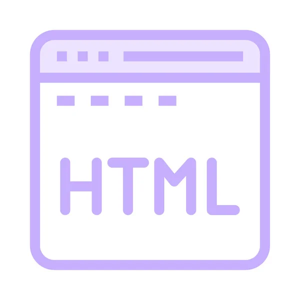 Html Navegador Delgada Línea Color Vector Icono — Archivo Imágenes Vectoriales