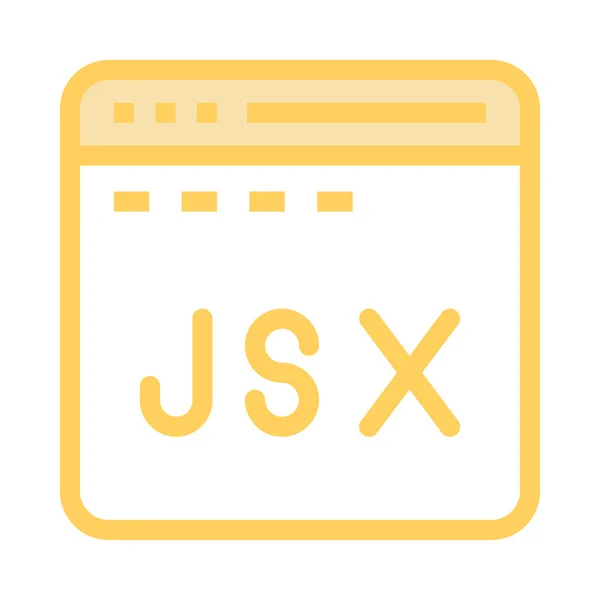 Jsx Browser Icona Vettoriale Linea Colore Sottile — Vettoriale Stock