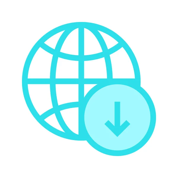 Télécharger Globe Mince Couleur Ligne Vectorielle Icône — Image vectorielle