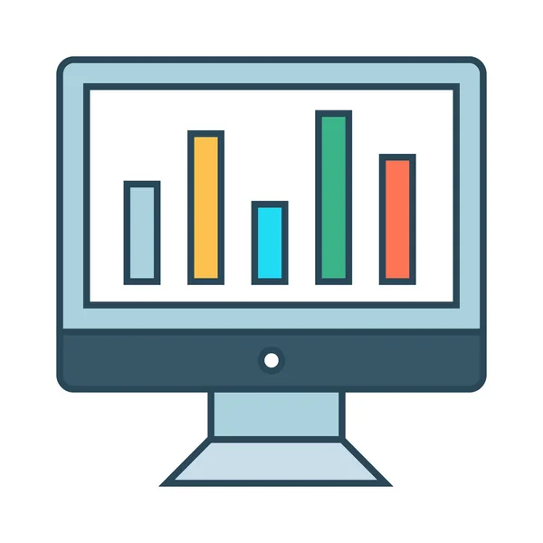 Statistik Glyph Färg Vektor Ikon — Stock vektor