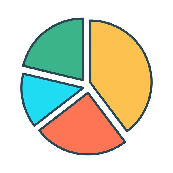 Gráfico Circular Icono Vector Color Glifo — Vector de stock